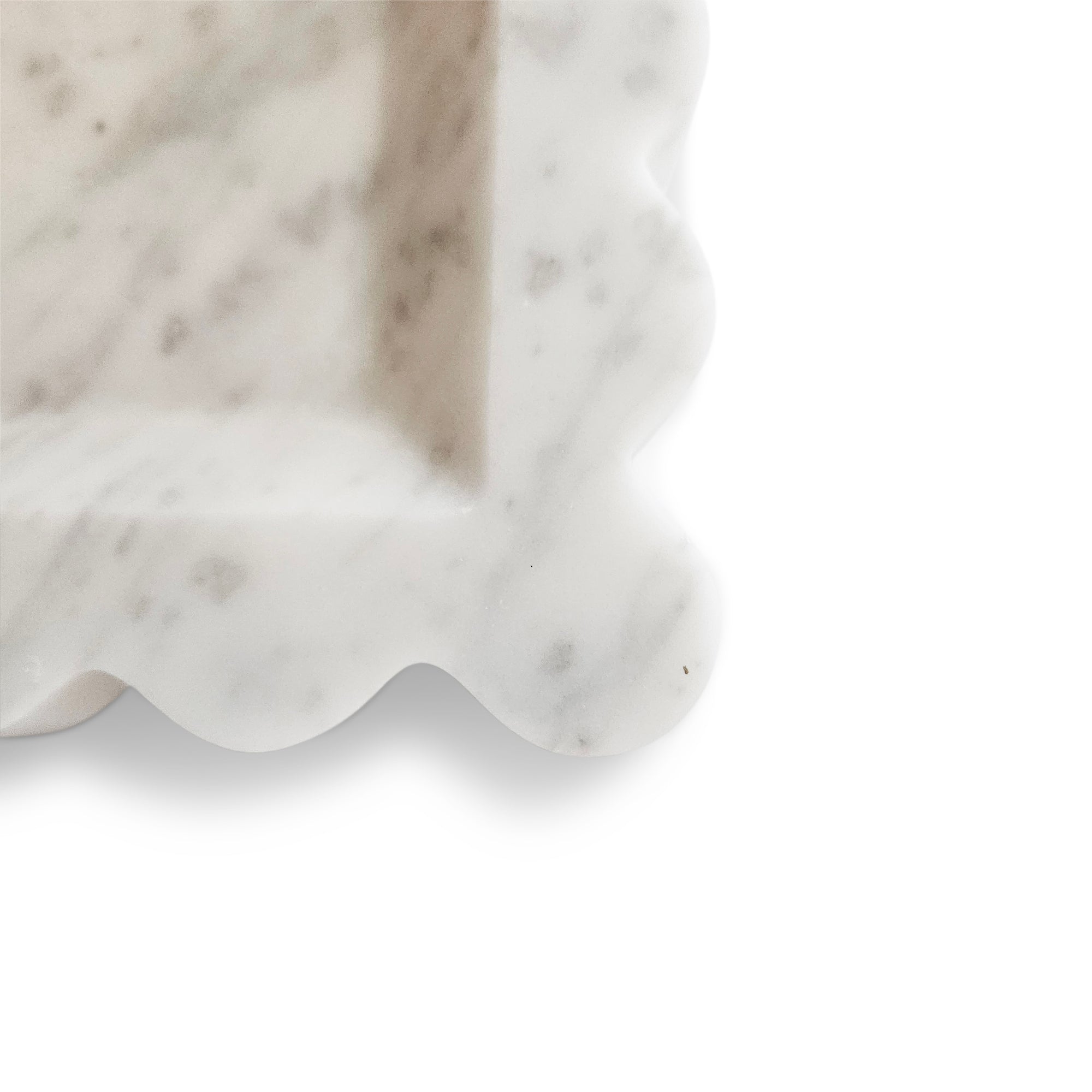 white carrera marble scalloped tray