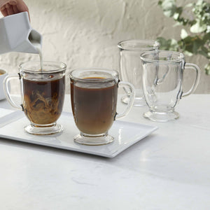 Kona Glass Coffee Mugs, 16-ounce, Set of 6