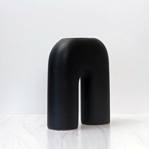 Black U shaped Zo vase