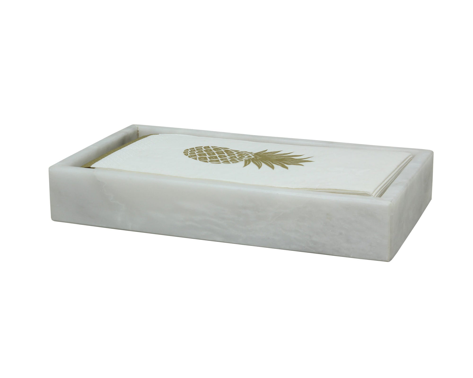 eris white marble guest towel tray