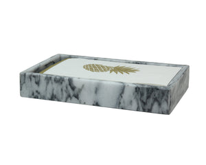 eris gray marble guest towel tray