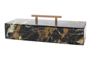 black and gold marble rectangle box