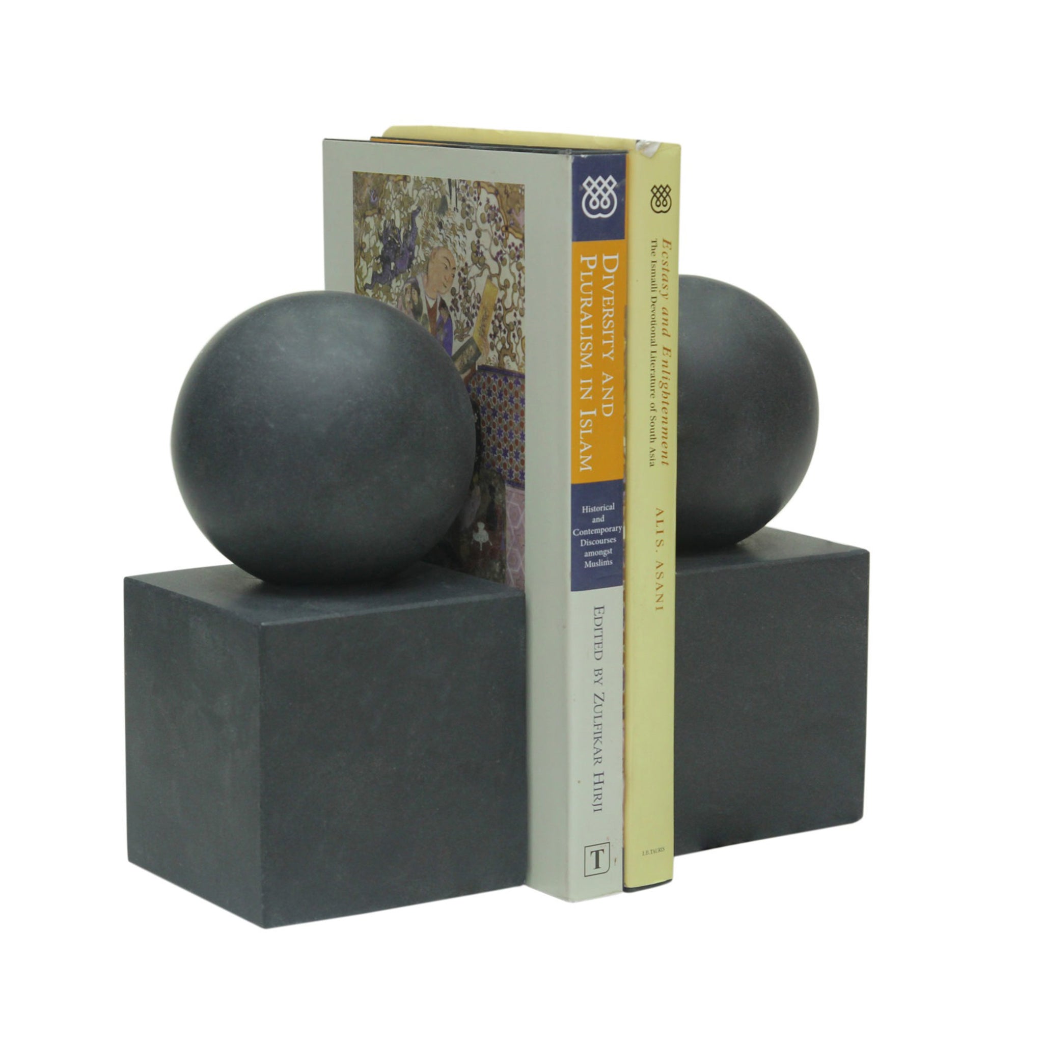 apollo marble bookends black