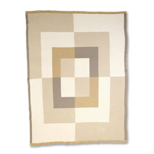 Neutral geometric throw blanket