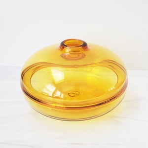 Halo amber hand blown glass vase