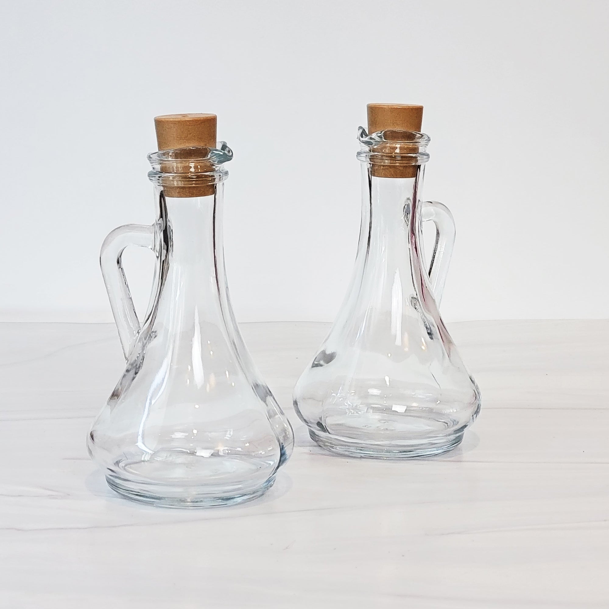 Classic glass oil and vinegar bottles