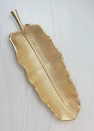 brass banana leaf tray
