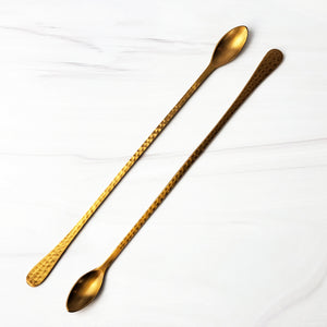 long brass bar spoons