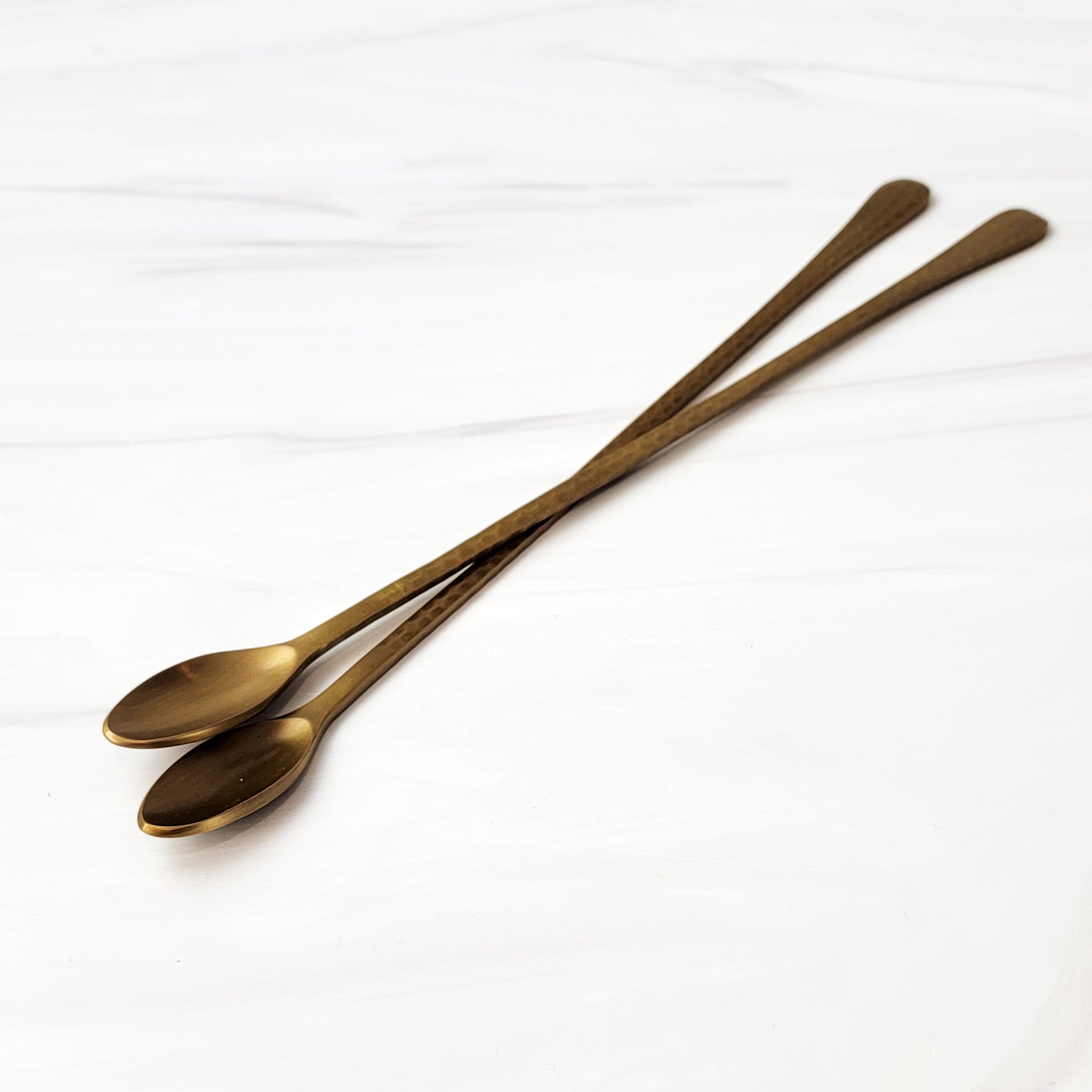 long brass bar spoons