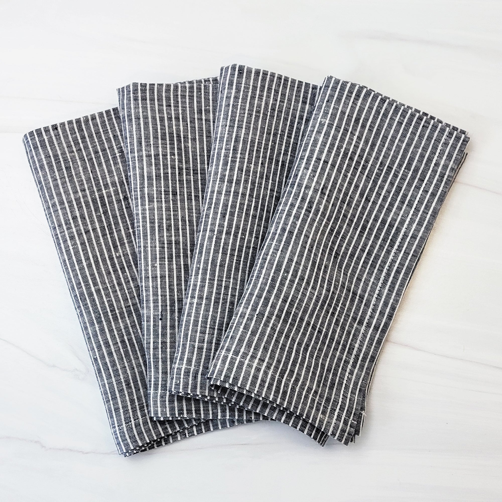 black striped linen napkins