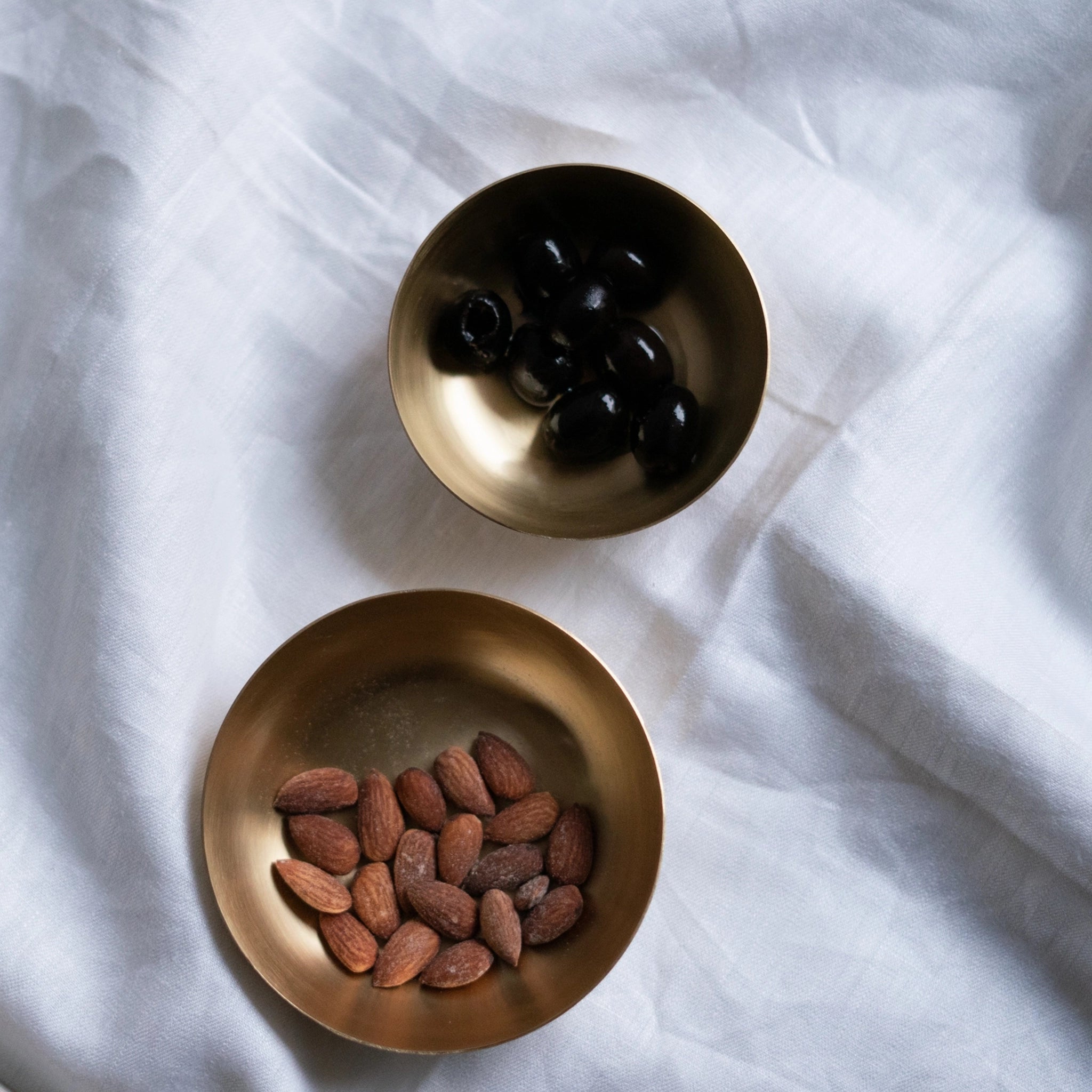 Modern brass nut bowls