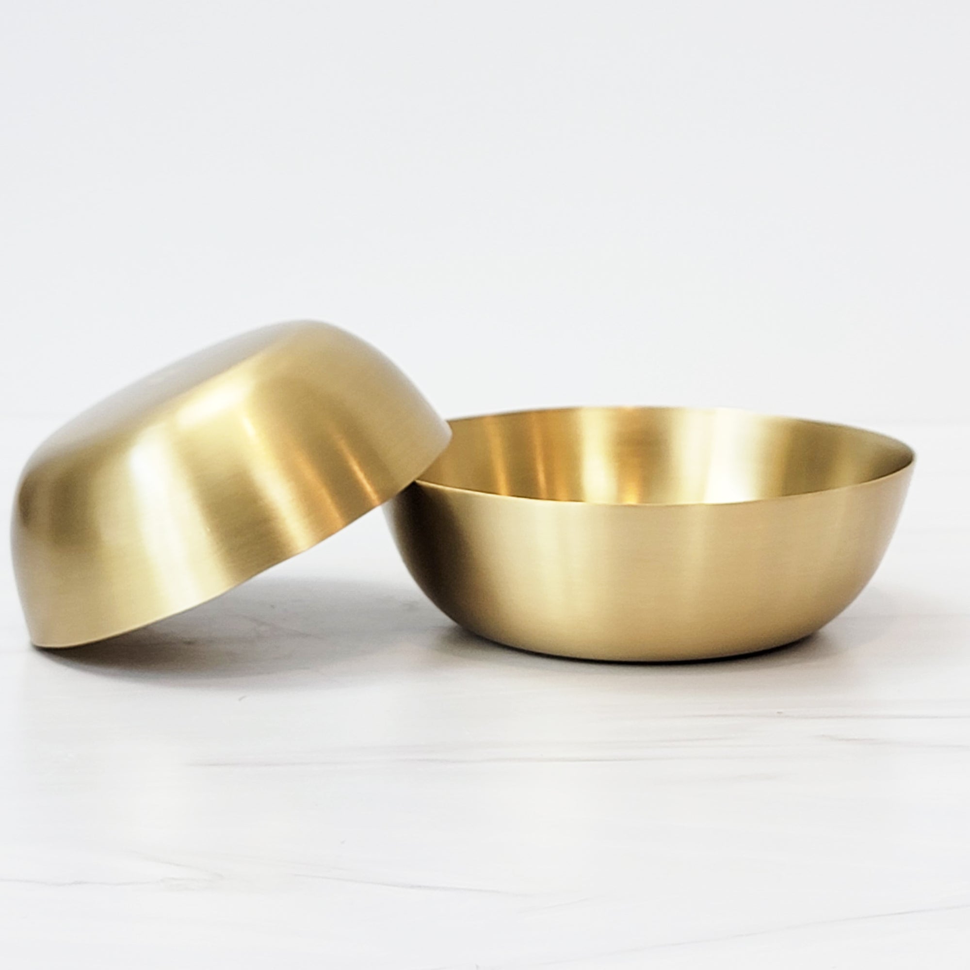 Modern brass snack bowls