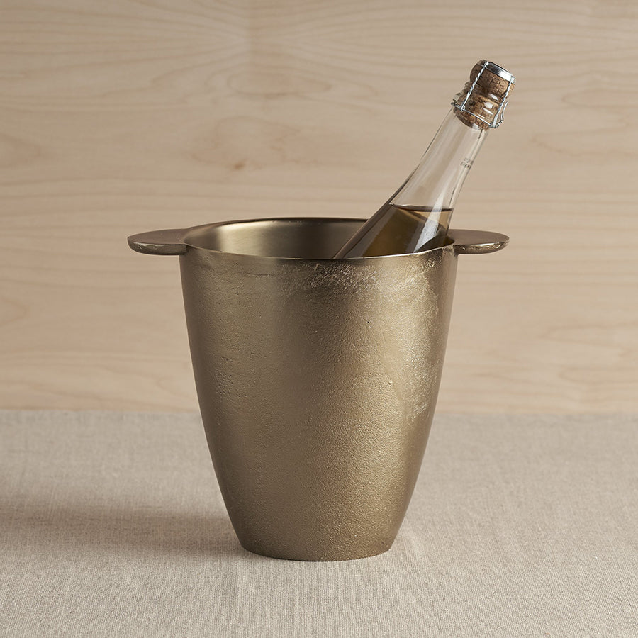 Textured brass wine chiller