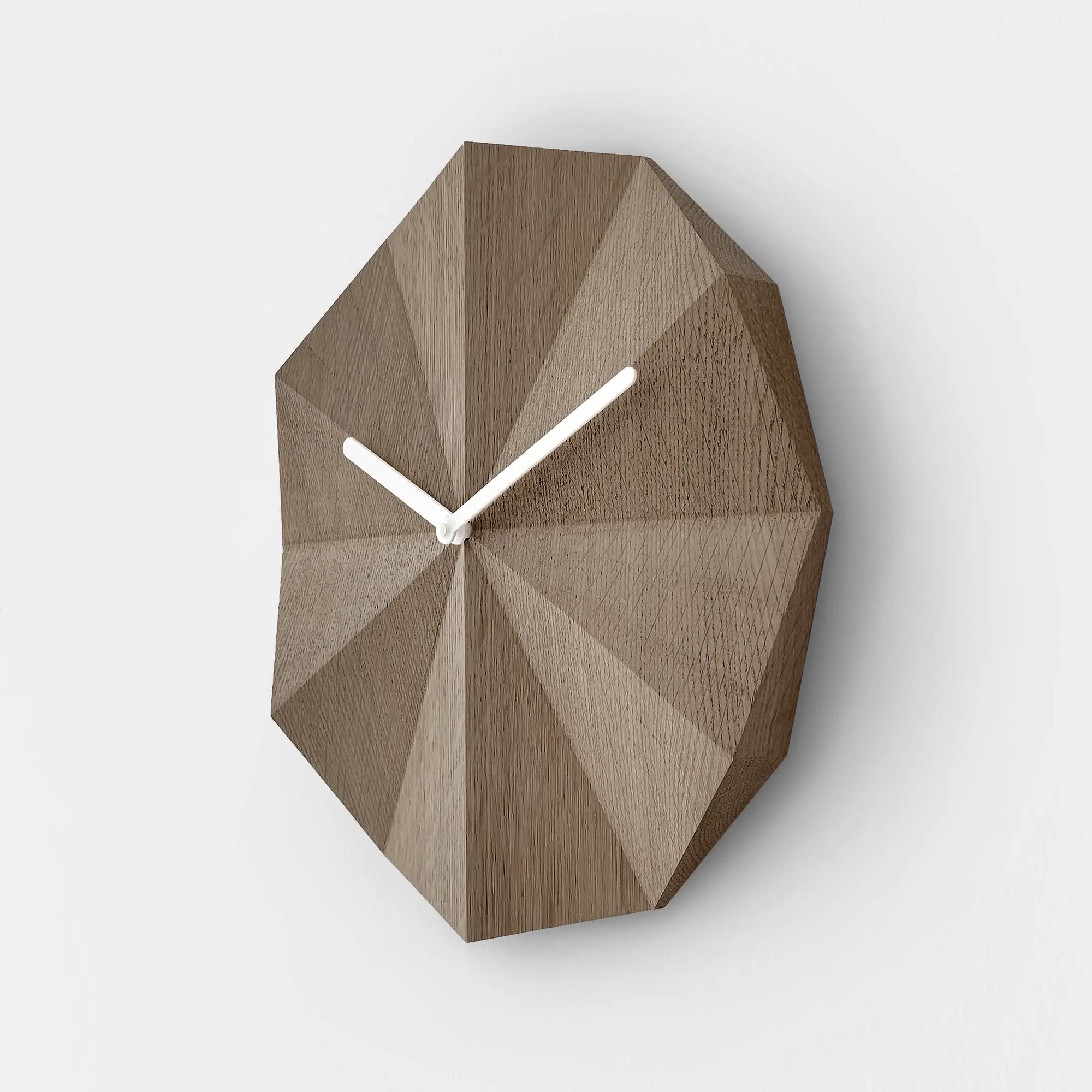 delta smoked oak geometric clock