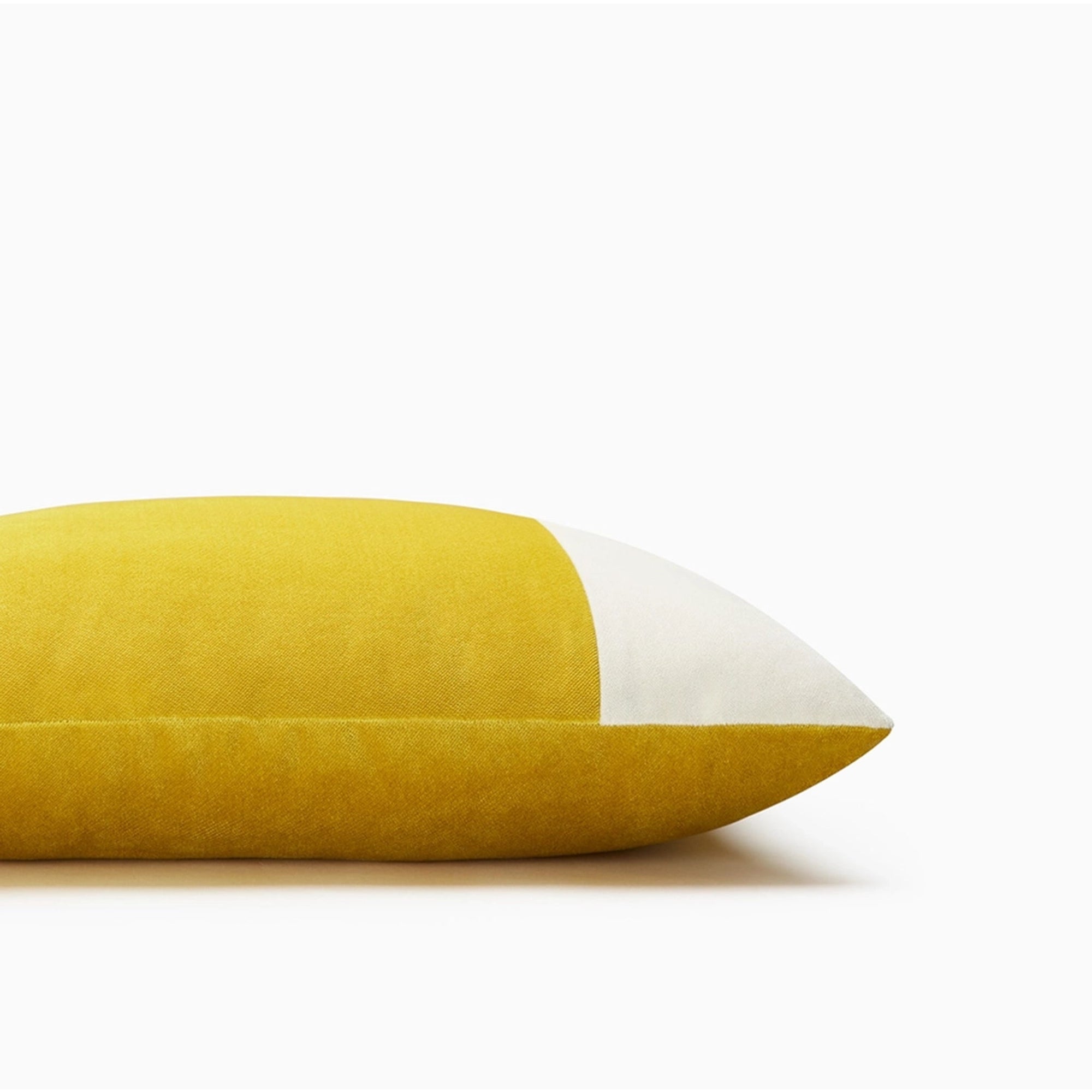 Mustard yellow Italian velvet geometric rectangle lumbar pillow