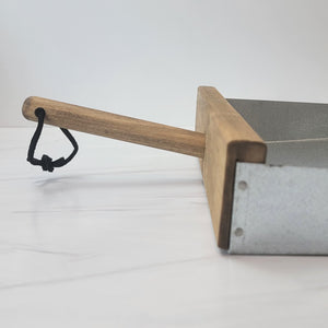 Metal and wood dustpan