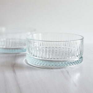 Art deco fluted glass snack bowls