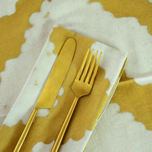 golden rays block print napkins