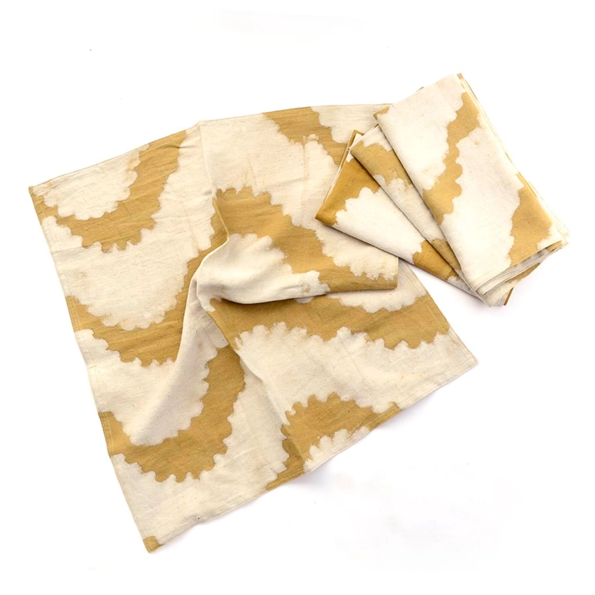 golden rays block print napkins