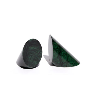 green marble modern bookends