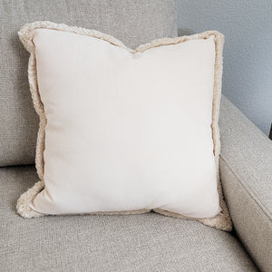 Ivory fringe Italian velvet pillow