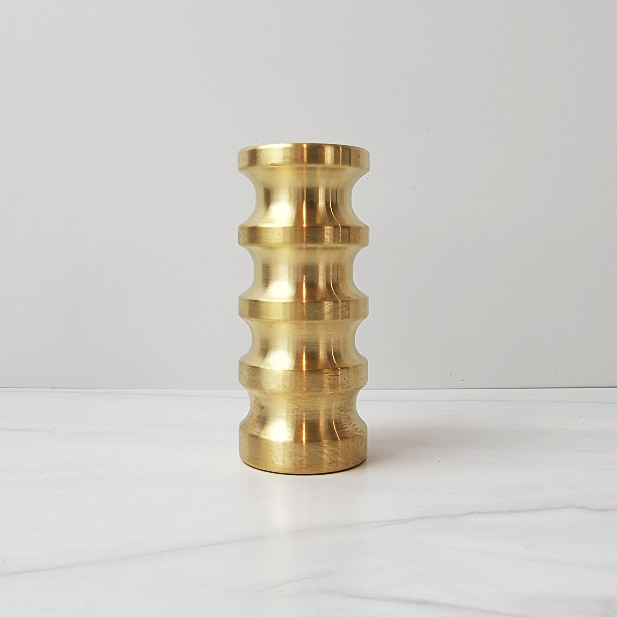 large sway brass candleholder