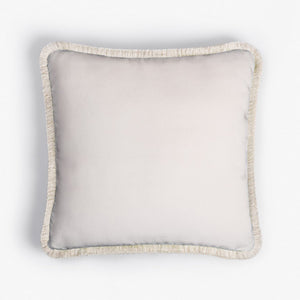Ivory fringe Italian velvet pillow
