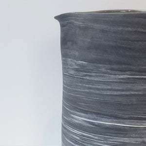 Midnight noir marbled ceramic pitcher