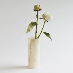 Narrow alabaster vase