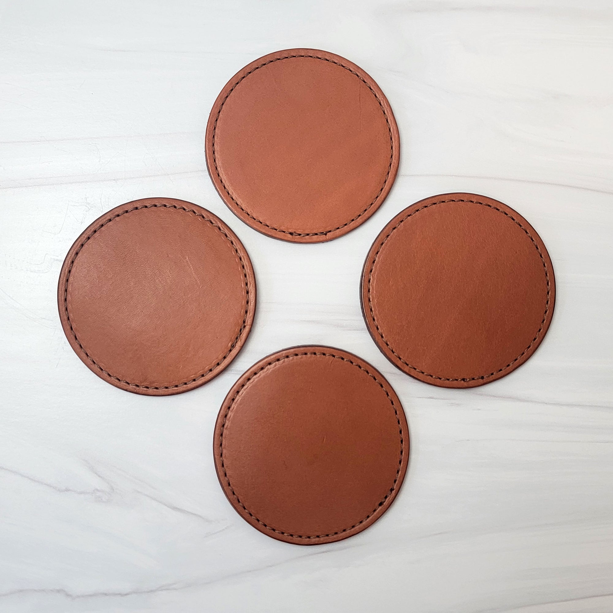 Camel leather coasters