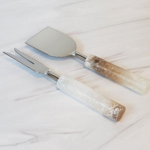 Alabaster cheese knives