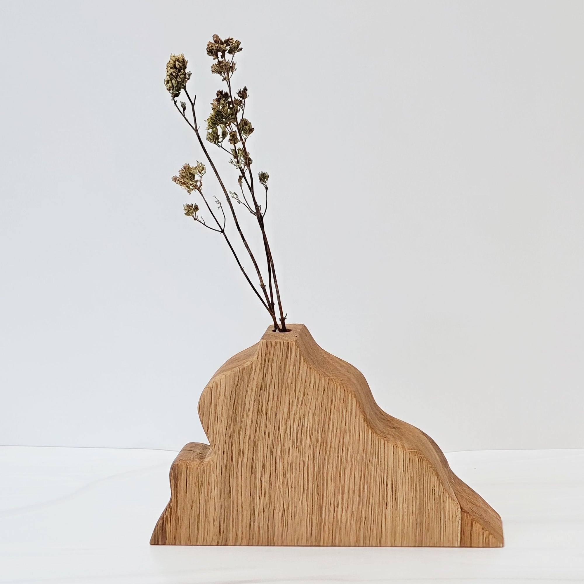 Figure natural wood bud vase