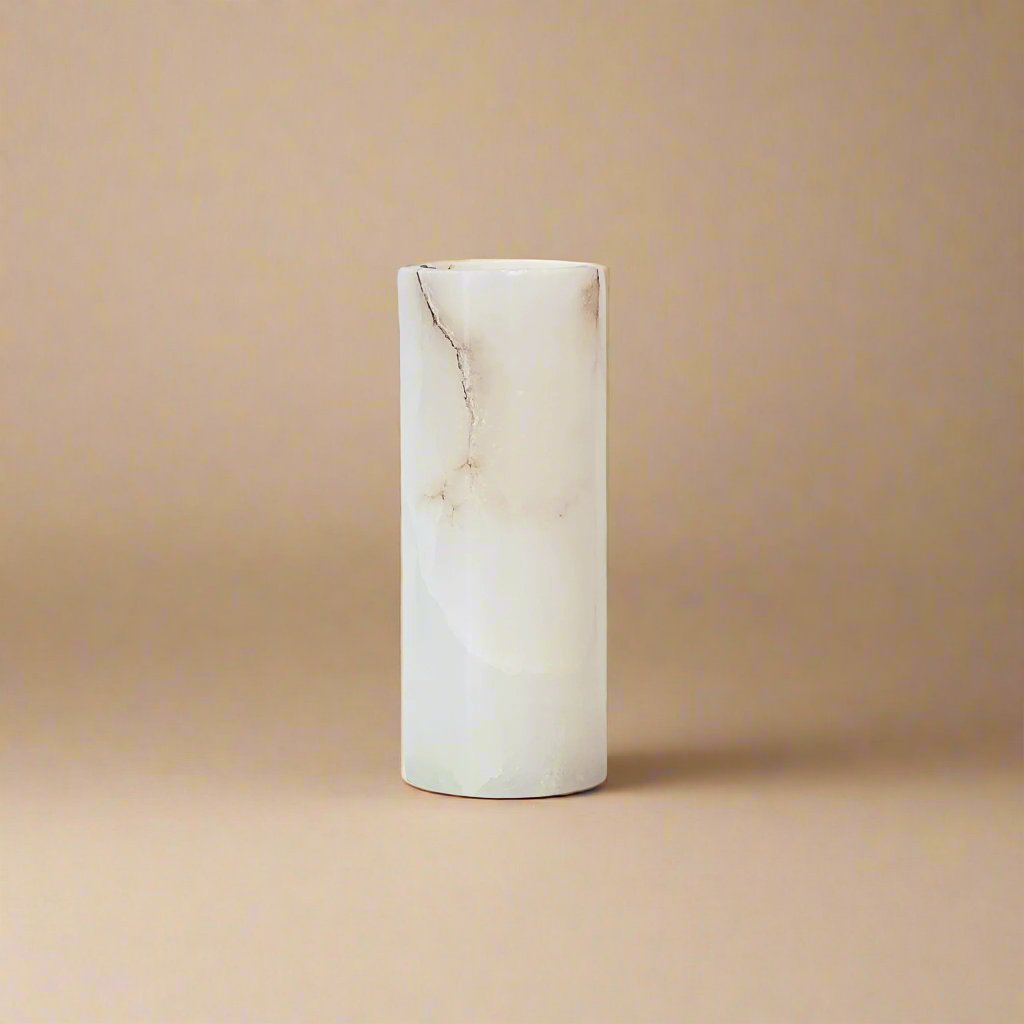 Narrow alabaster vase