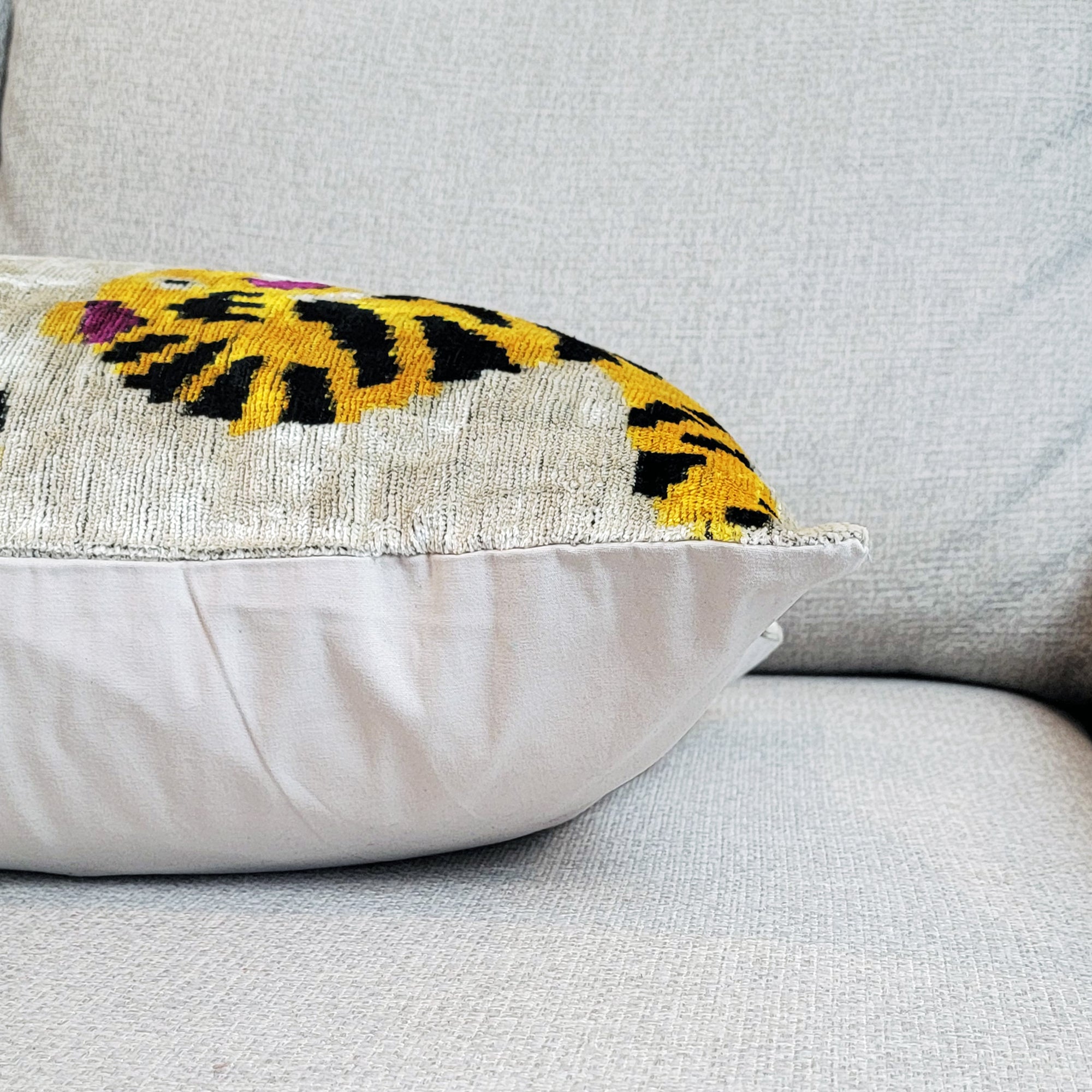 Tiger print silk velvet pillow