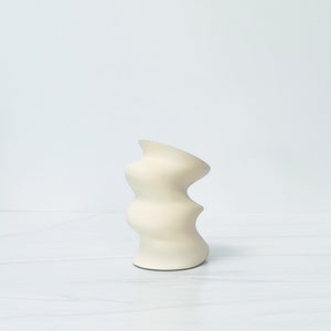 Trio ivory ceramic freeform vase