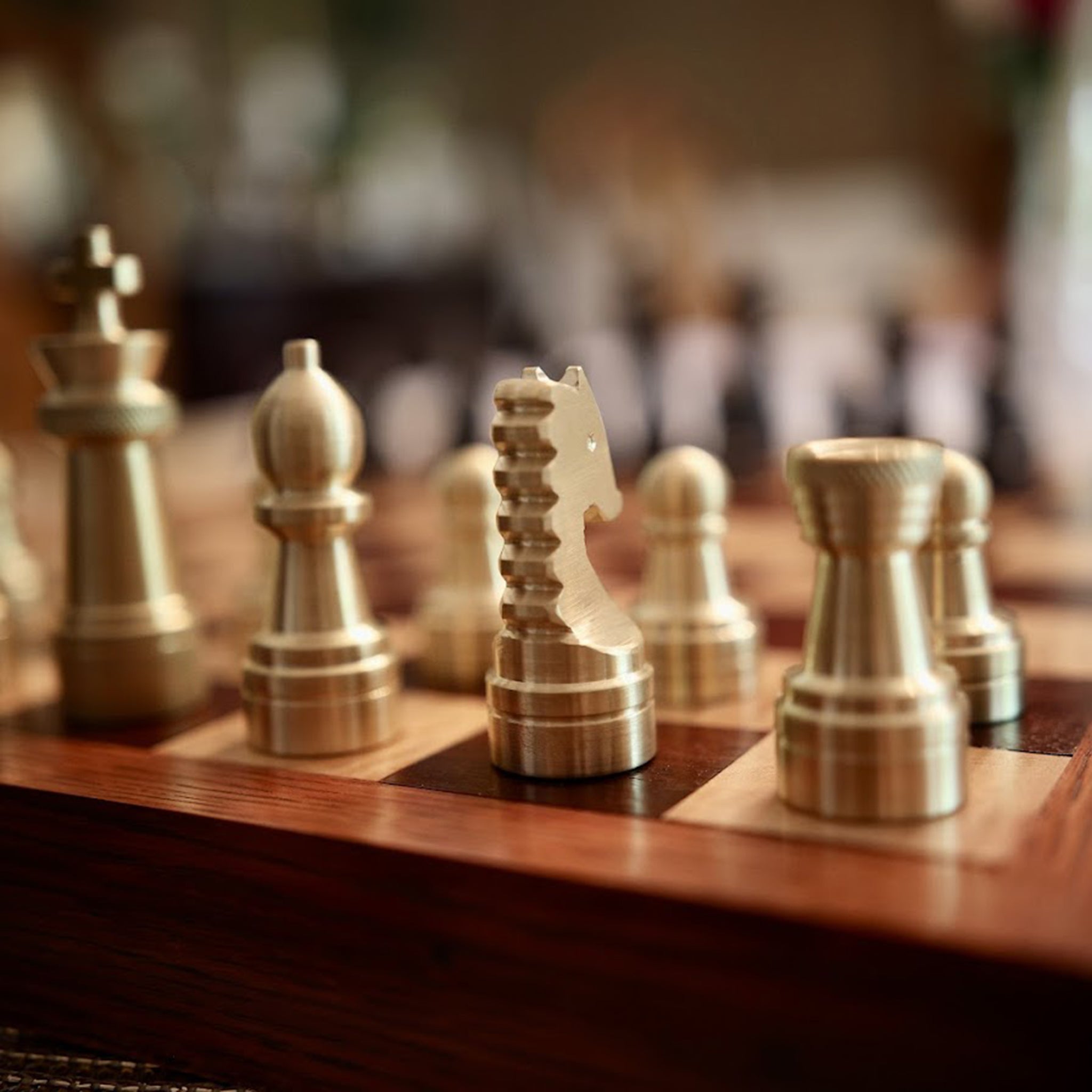 handmade brass chess set