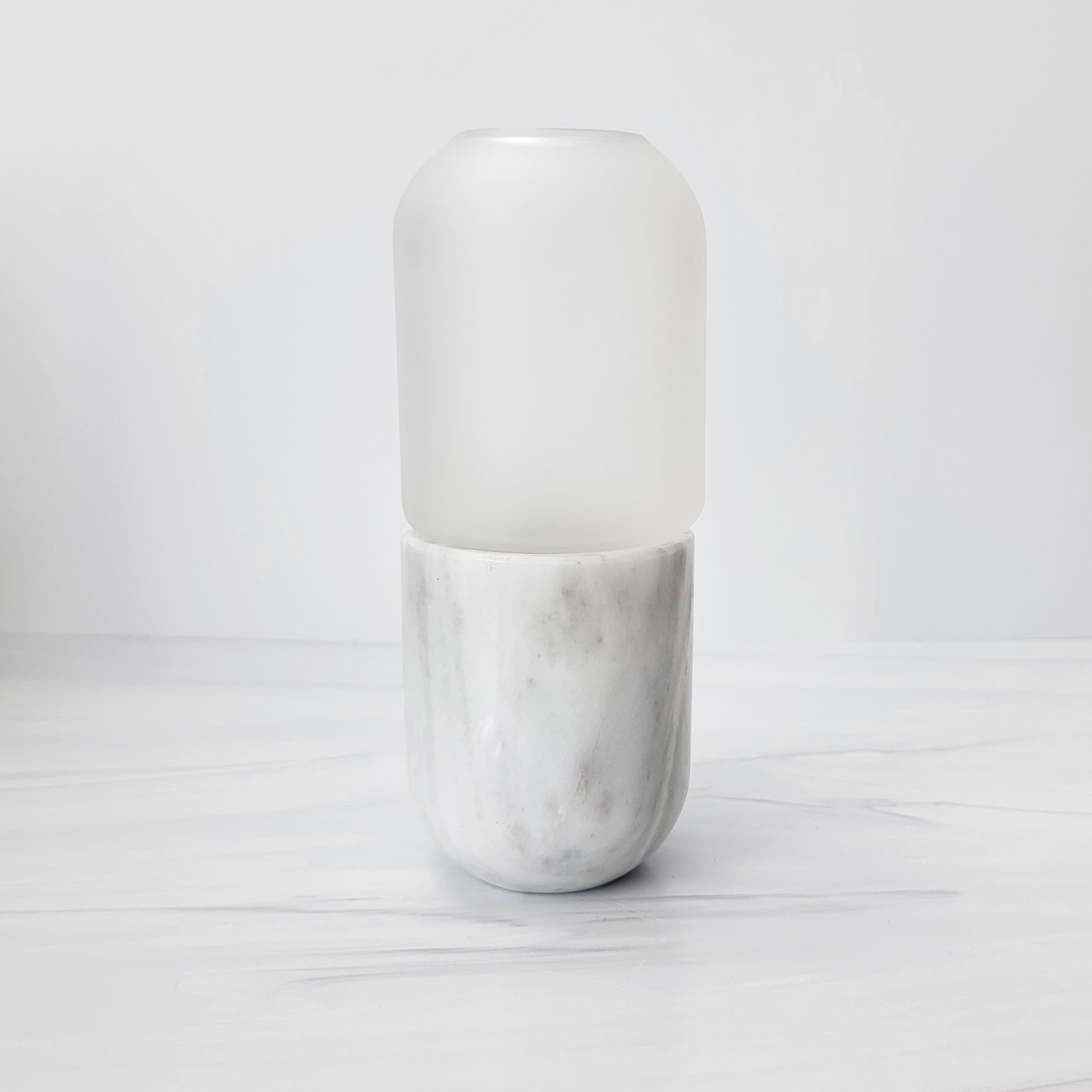 marble and glass candleholder