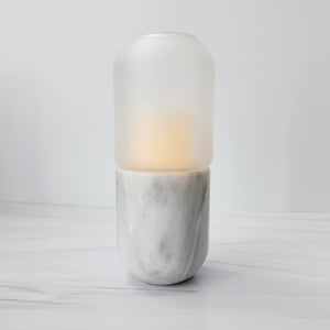 marble and glass candleholder
