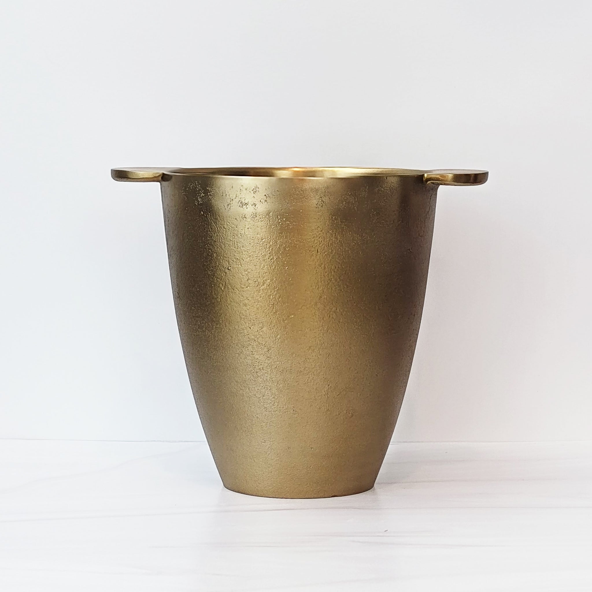 Textured brass wine chiller