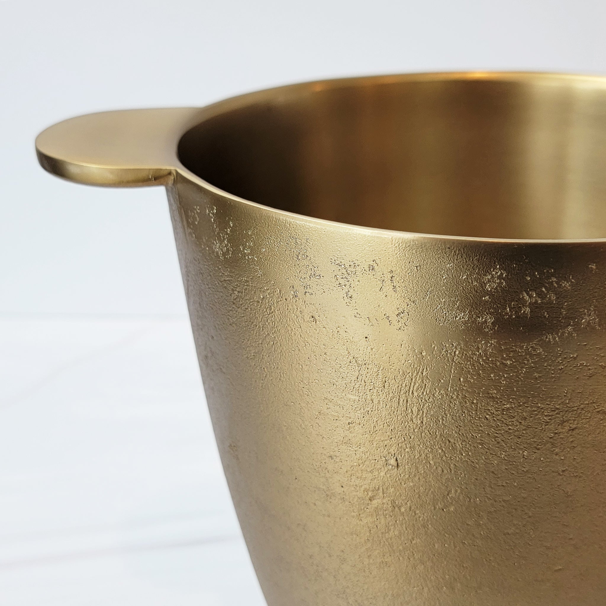 Textured brass wine chiller